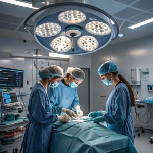 ambulatory surgery going on having female doctors