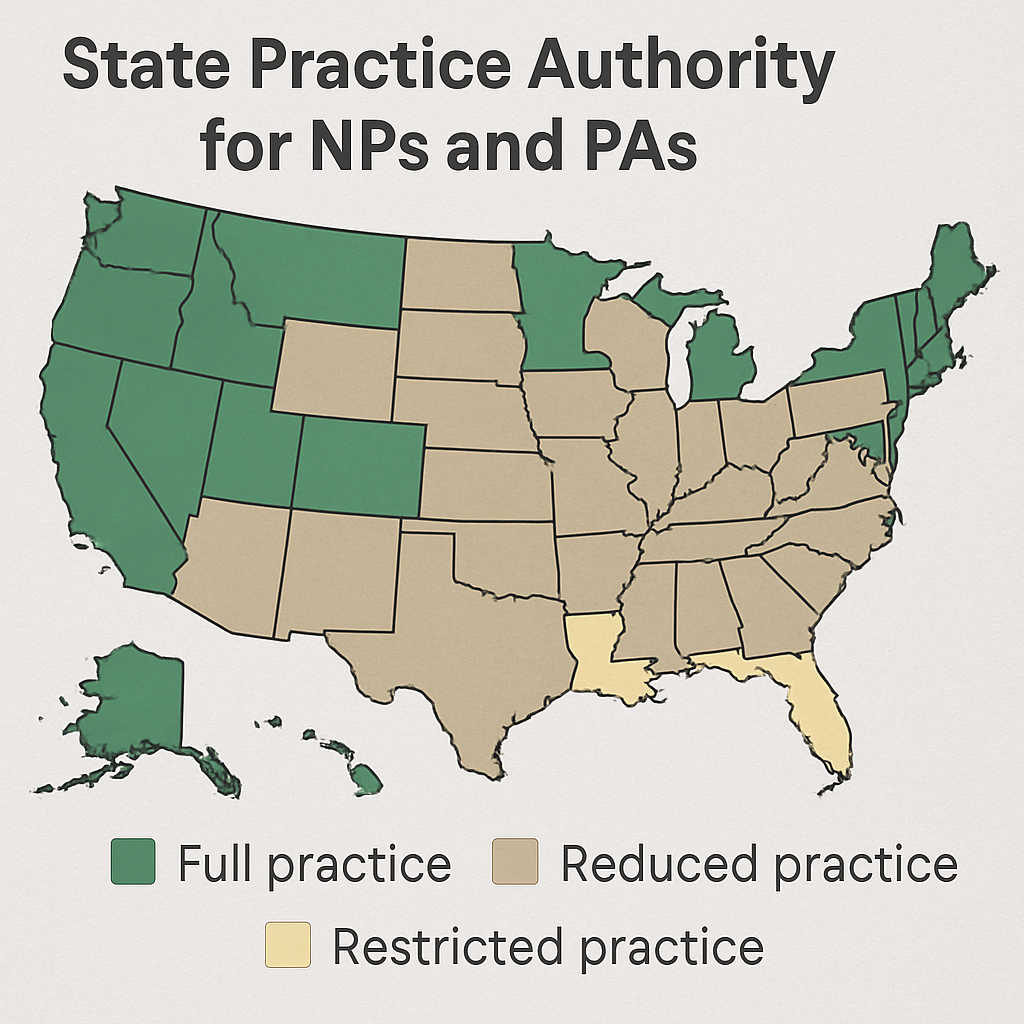 NP & PA Credentialing in Full, Reduced, and Restricted Practice States: What Providers and Healthcare Organizations Need to Know